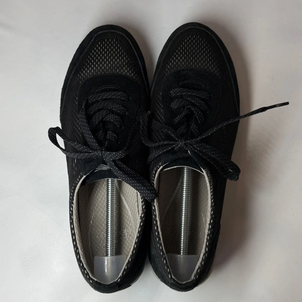 Dansko Elise Black Mesh Suede Lace Up Walking Sneakers Womens 40 US 9.5-10